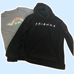 FRIENDS Apparel Set- Central Perk Tshirt and Friends logo Sweatshirt
